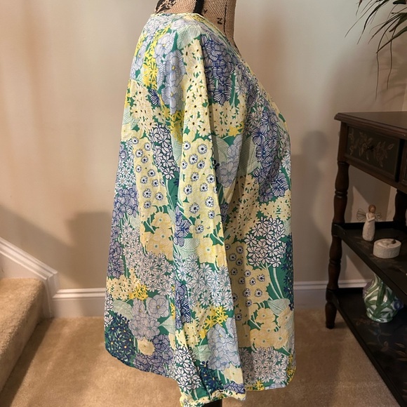 Talbots Floral Blouse - Blue and Yellow - Picture 3 of 7